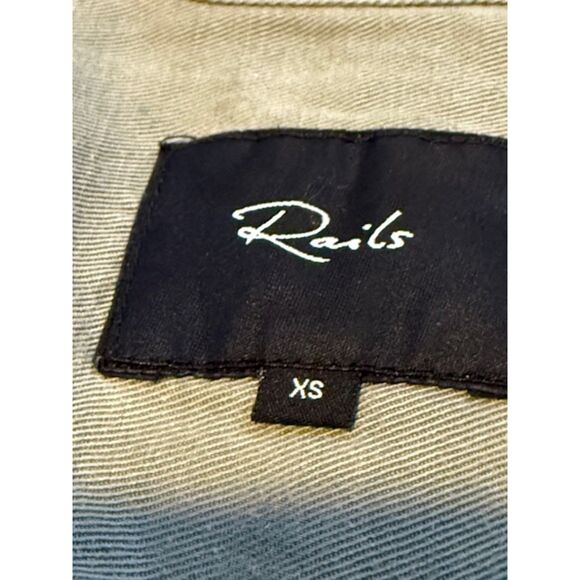 Rails Elliot Sage Olive Embroidered Utility Shacket XS‎ Boho EUC Cargo Gorpcore - Picture 8 of 10